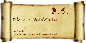 Mázik Valéria névjegykártya