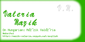 valeria mazik business card